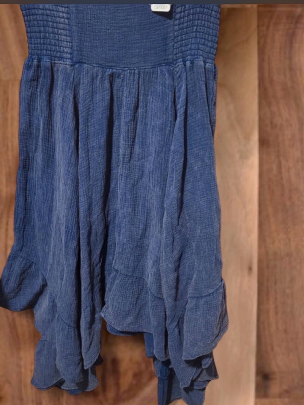NATURAL LIFE Navy Asymmetrical Ruffle Hem Skirt